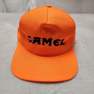 Vintage Camel Cigarett Hat Cap Snap Back Men Orange Polyester Canvas Adjustable
